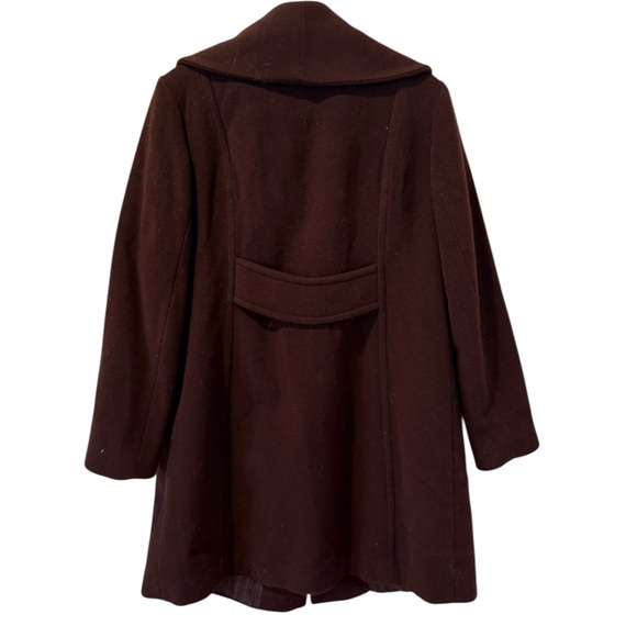 🍷 Anne Klein Wool Blend Coat – Size 12P – Deep Wine Burgundy - Picture 4 of 10